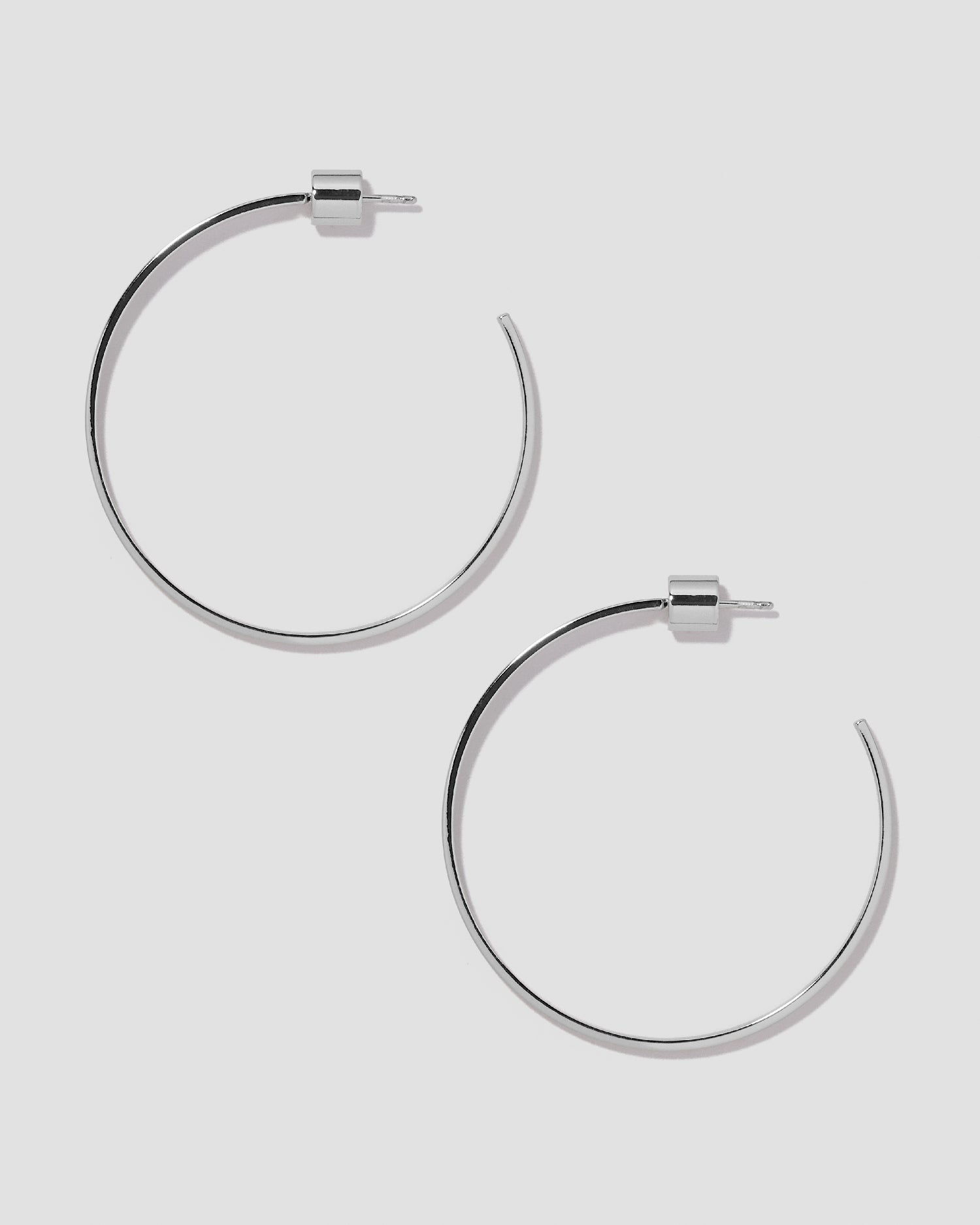 1.5" Flat Thread Baby Hoops | Silver