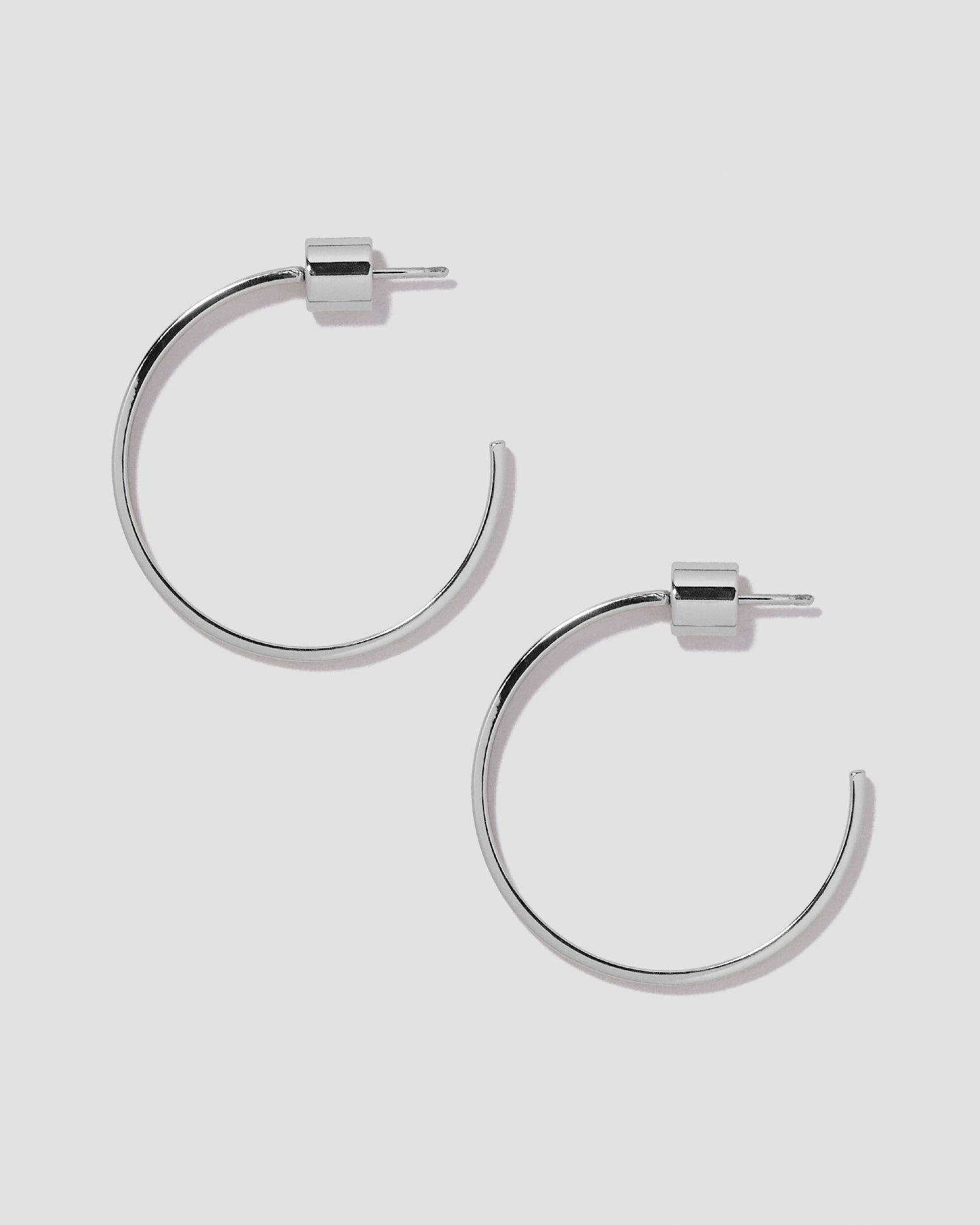 1" Flat Thread Mini Hoops | Silver