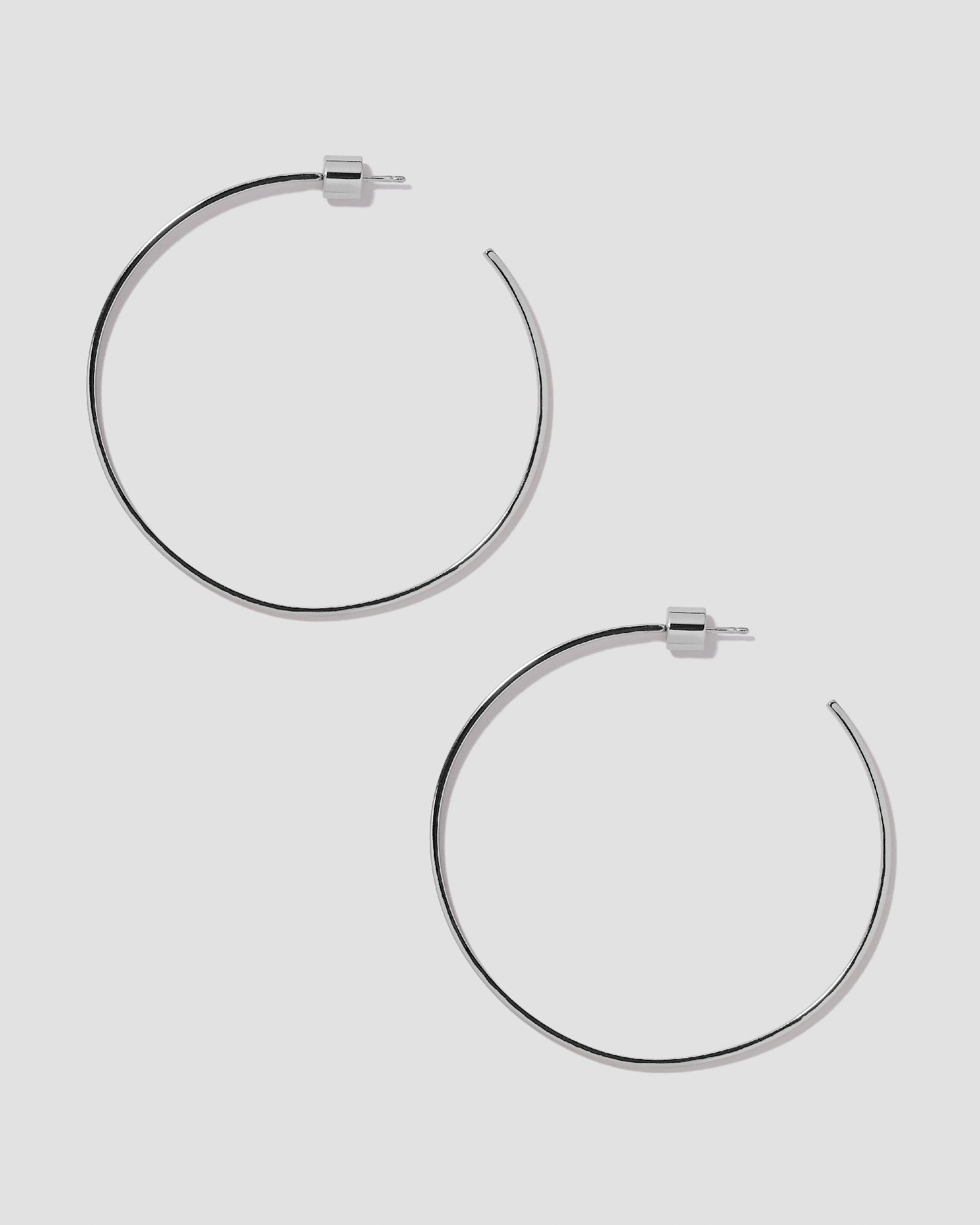 2" Flat Thread Hoops | Silver