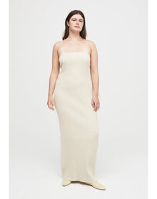 Fleur Eco Stretch | Ribbed-Knit Cami Dress | Cream