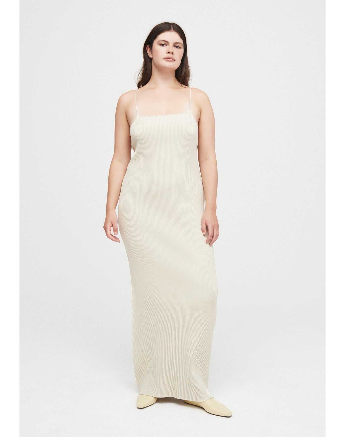Fleur Eco Stretch | Ribbed-Knit Cami Dress | Cream