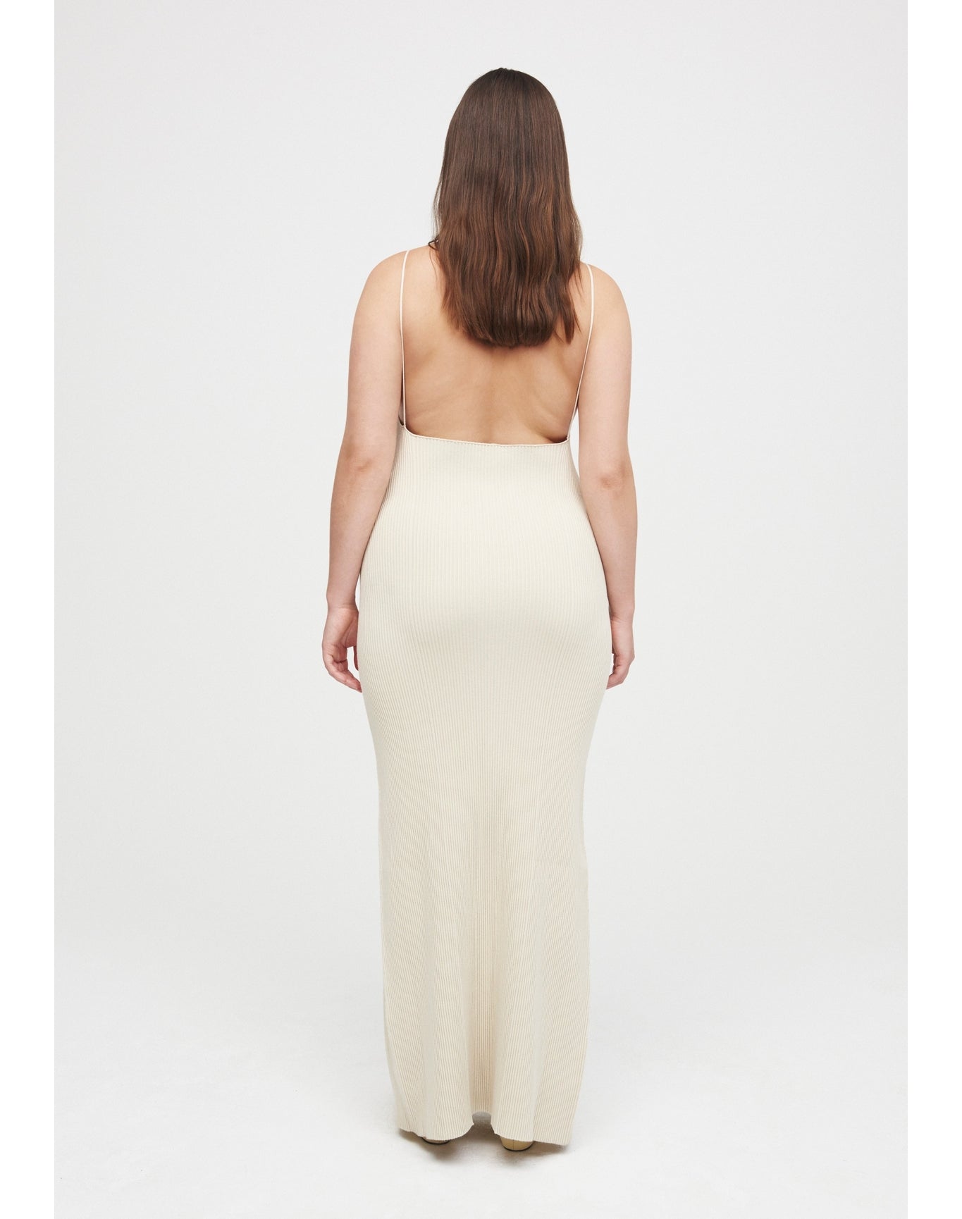 Fleur Eco Stretch | Ribbed-Knit Cami Dress | Cream