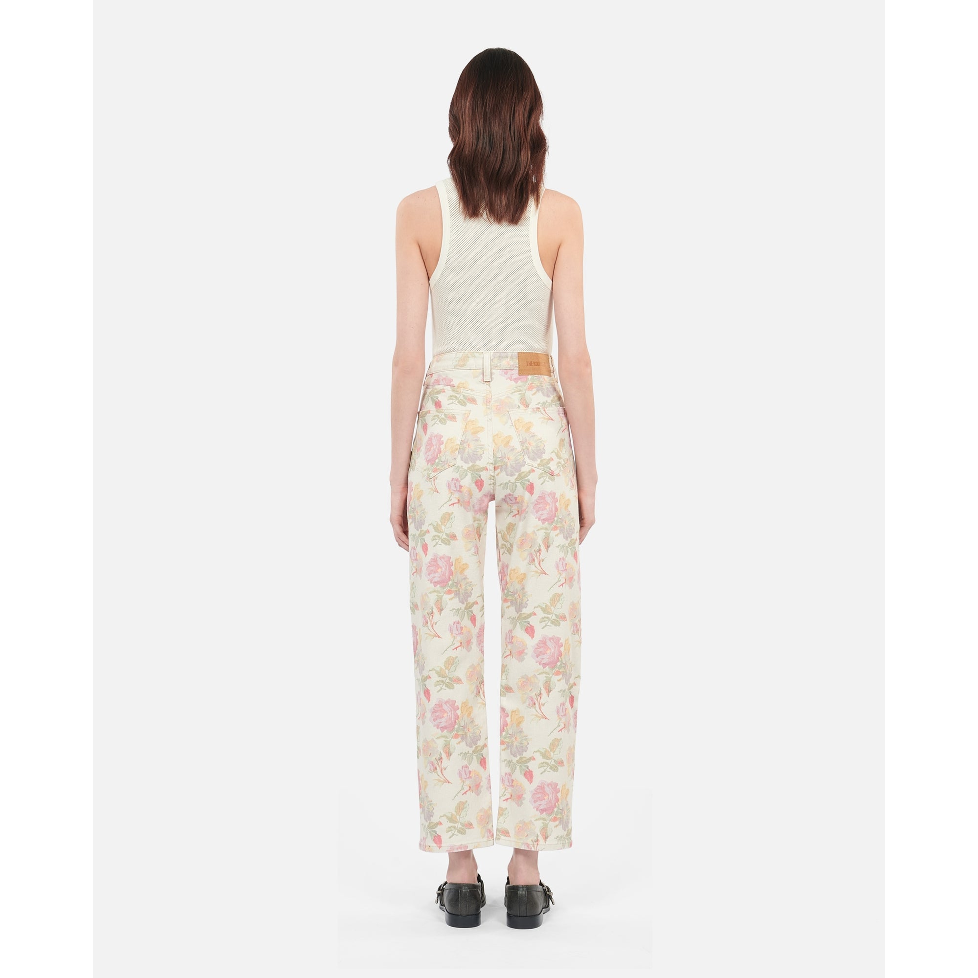 Floral Printed Boyfriend Jeans | Women | Ecru