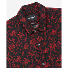 Floral Printed, Flowing Shirt | Men | Black x Red