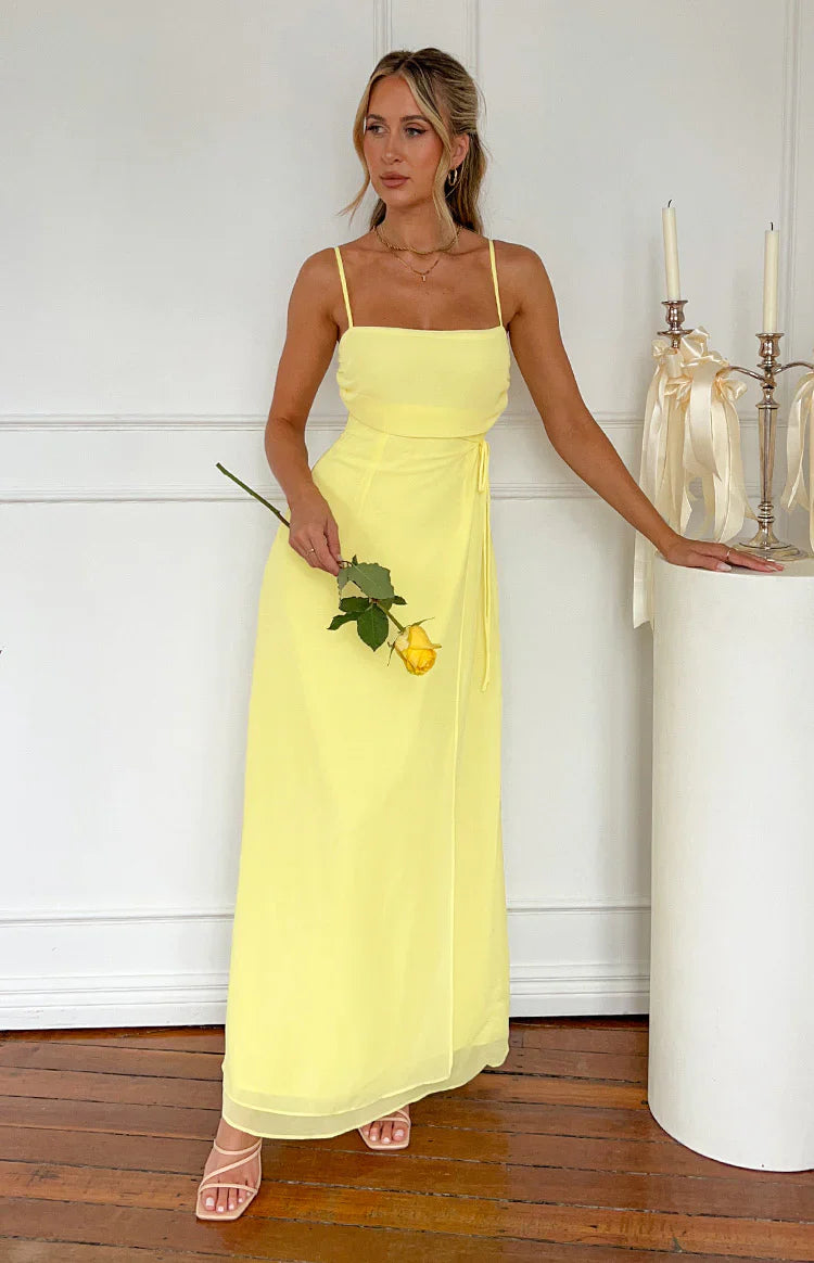 Flossie Maxi Sleeveless Dress | Yellow