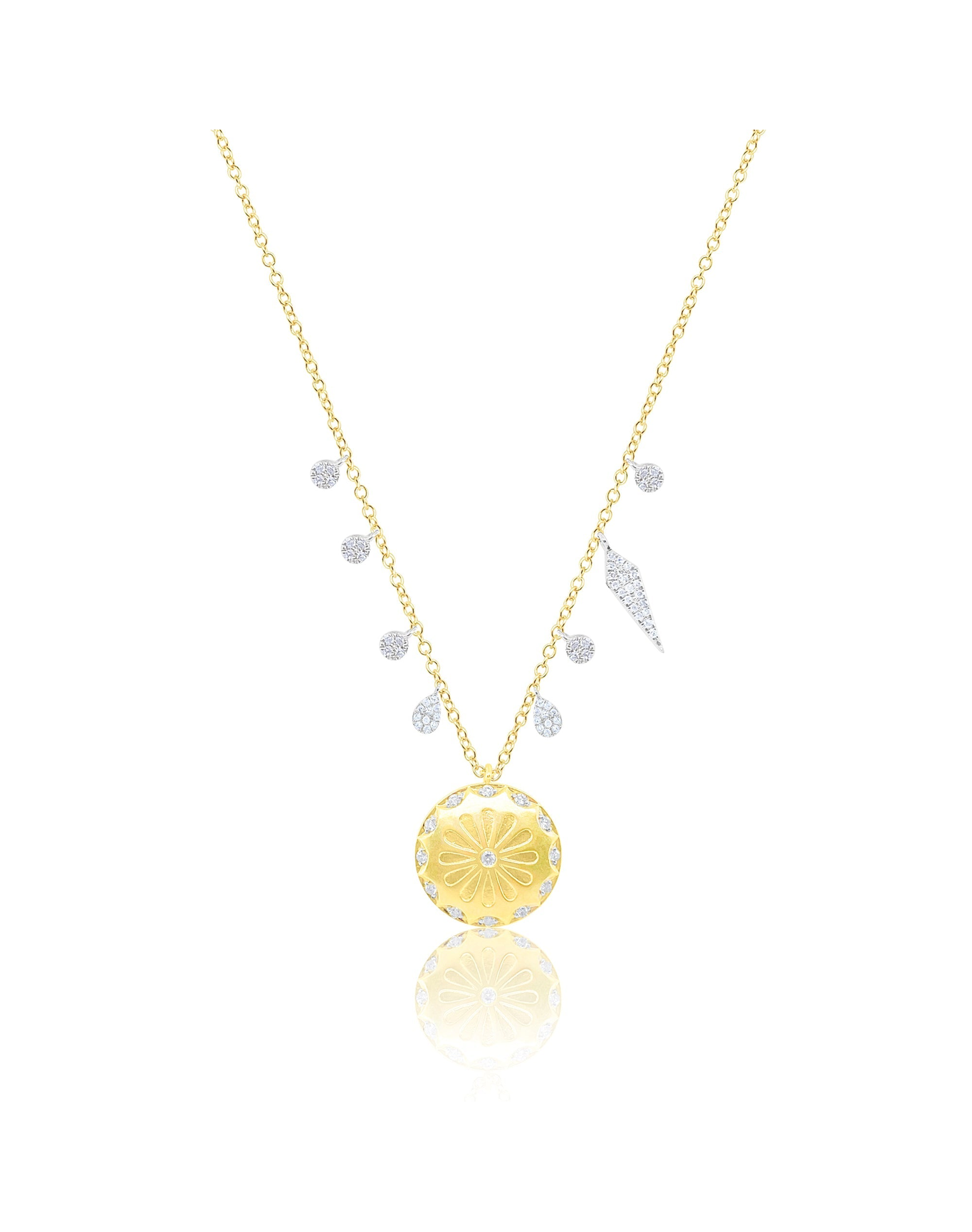 Flower Medallion Necklace | 14kt Gold