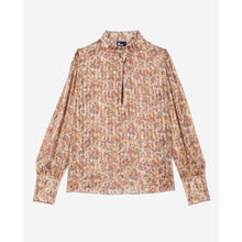 Flower Print Silk Top | Women | Camel x Brown