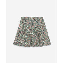 Flowing Short Frilly Skirt With Print | Women | Green