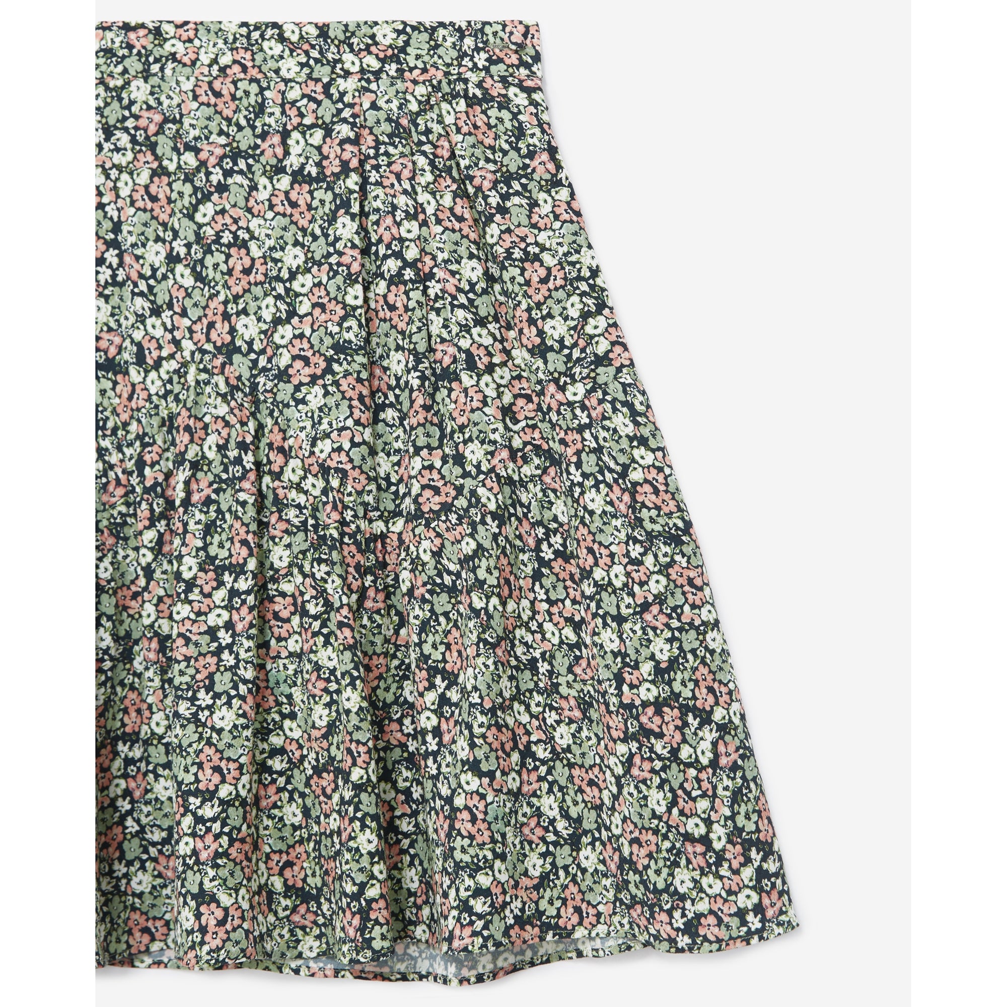 Flowing Short Frilly Skirt With Print | Women | Green