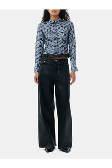 Foil Denim Wide Jeans | Black