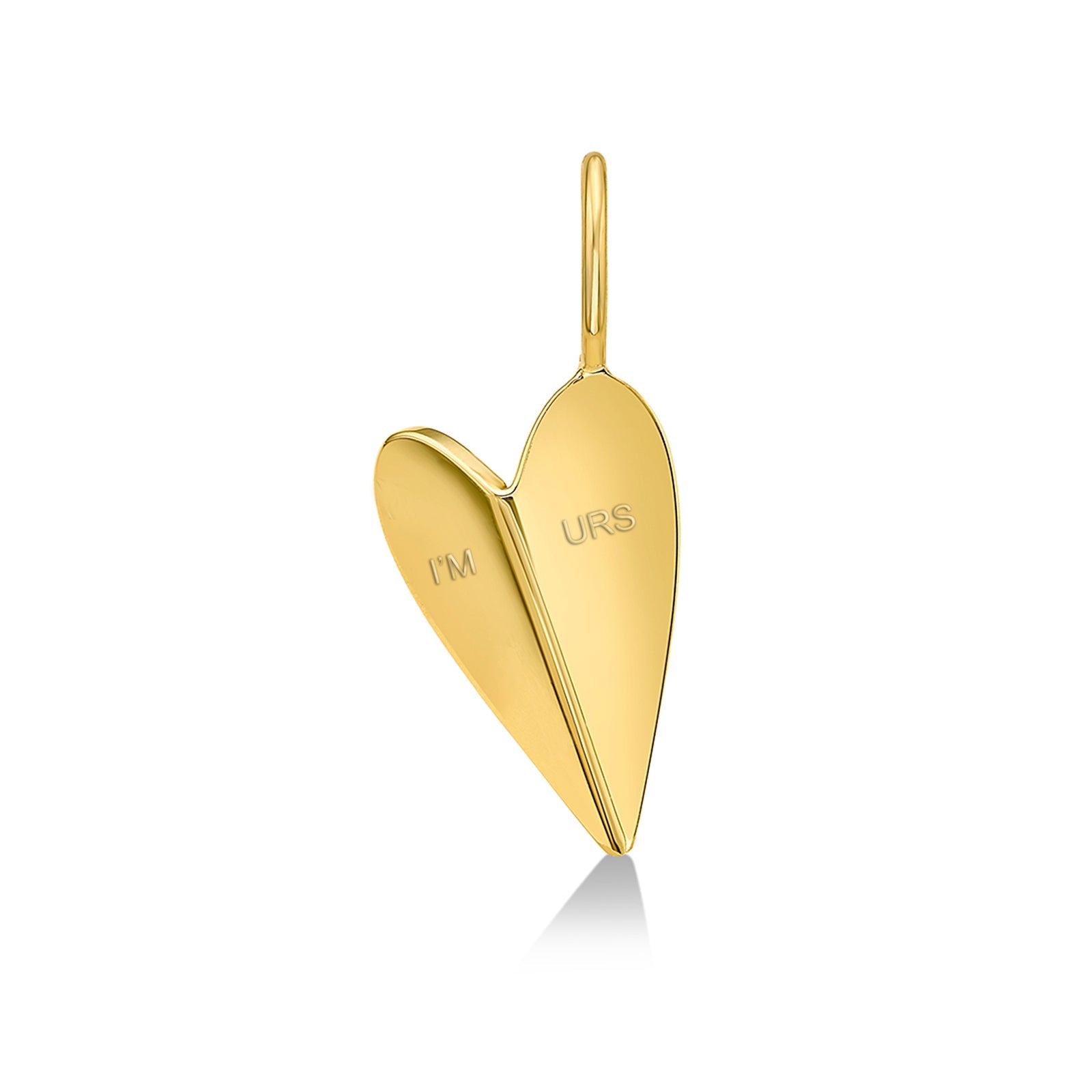 Folded Heart Charm with I'm Yours Engraving