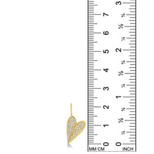 14k Recycled Folded Heart Charm with full diamond pavé with Ruler