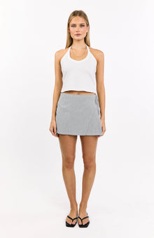 Frazer Tie Side Mini Skirt | Blue Stripe