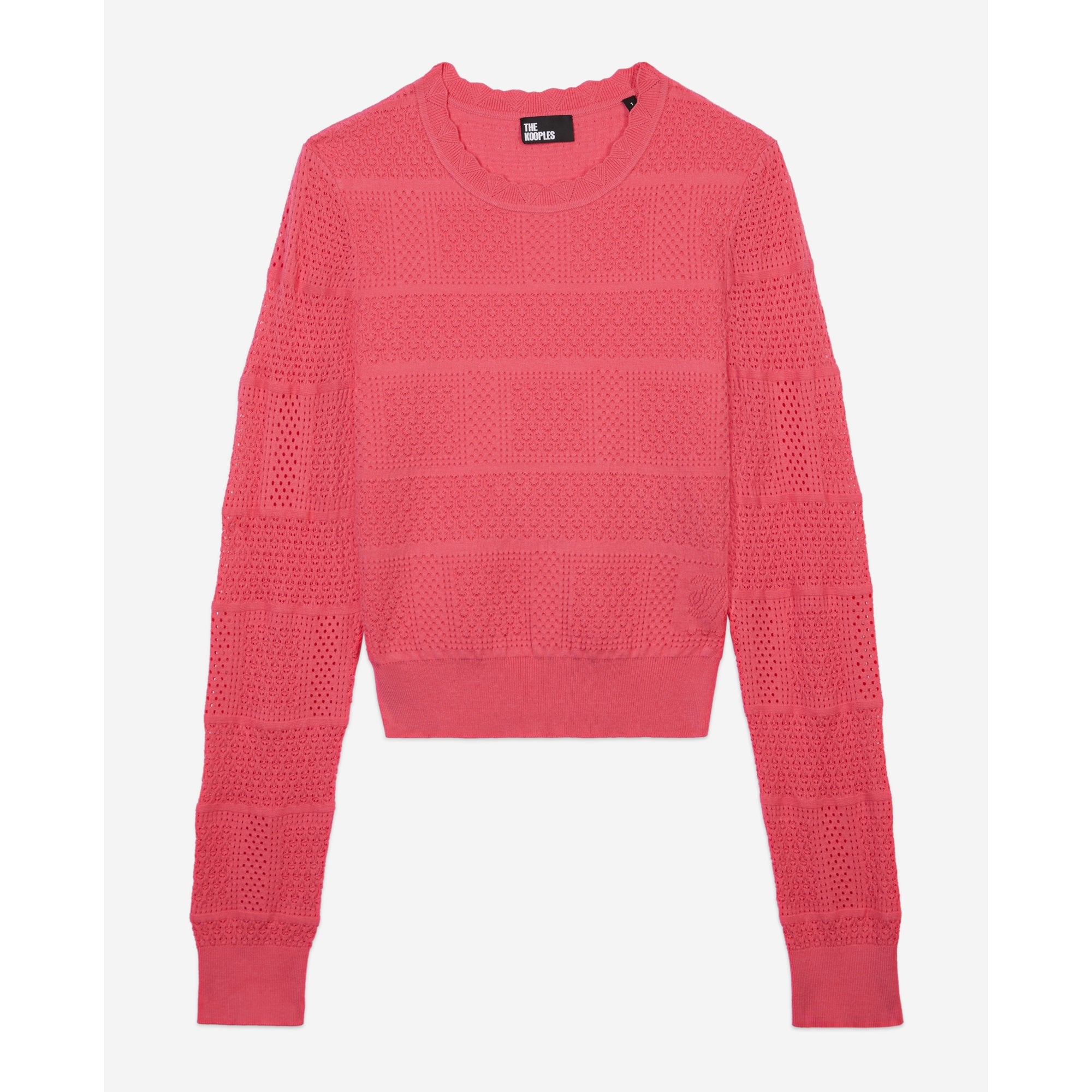 Fuchsia Openwork Knit Sweater | Women | Retro Pink