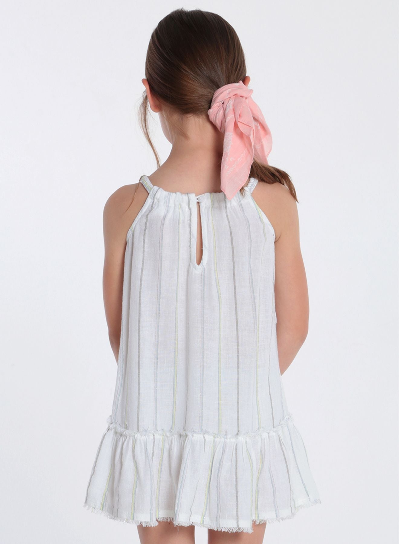 Frayed Ruffle Sun Dress | White