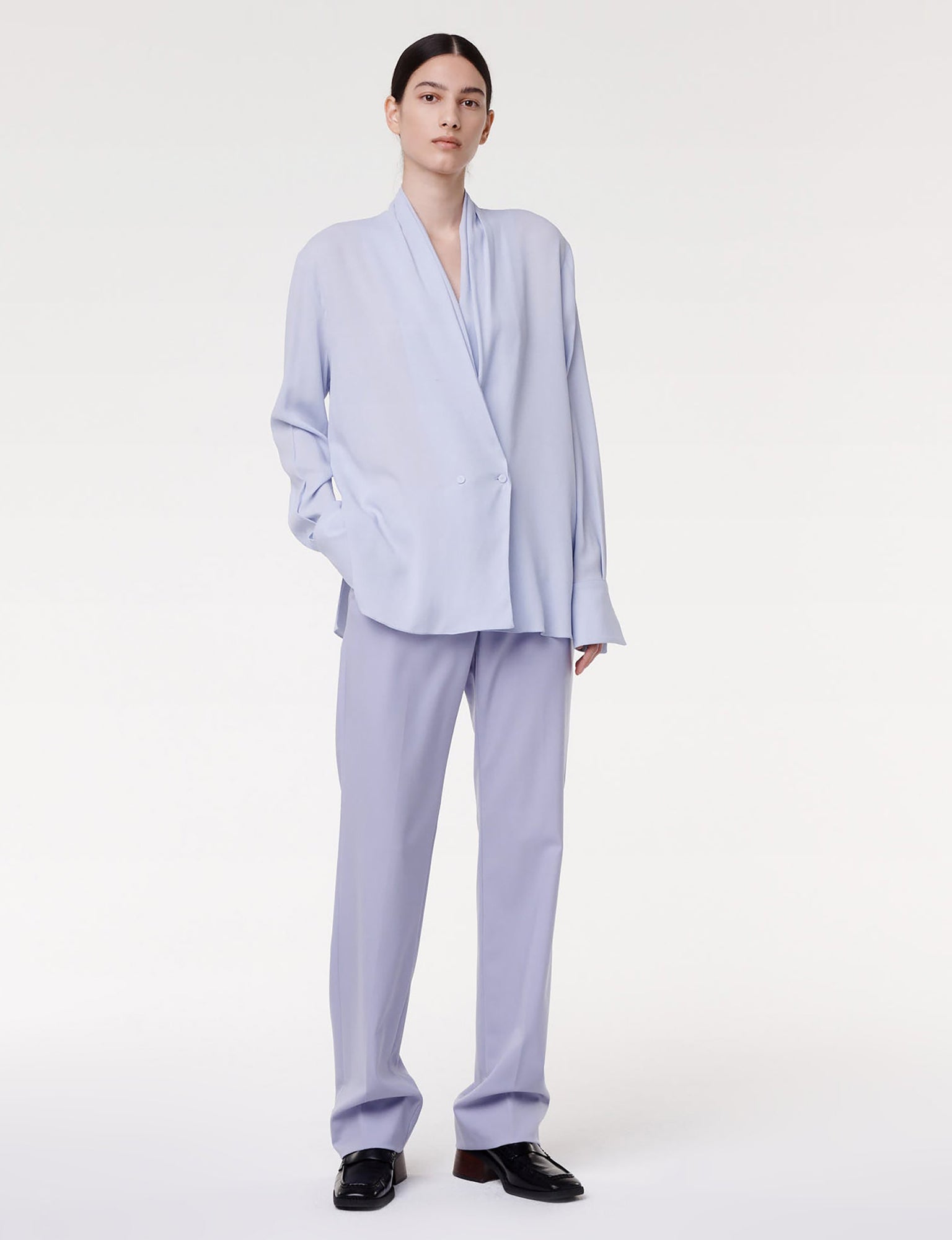 Women | Gathered Neckline Blouse | Lilac