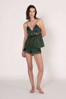 Stretch Lace Cami in Ivy from Ginia Sleep