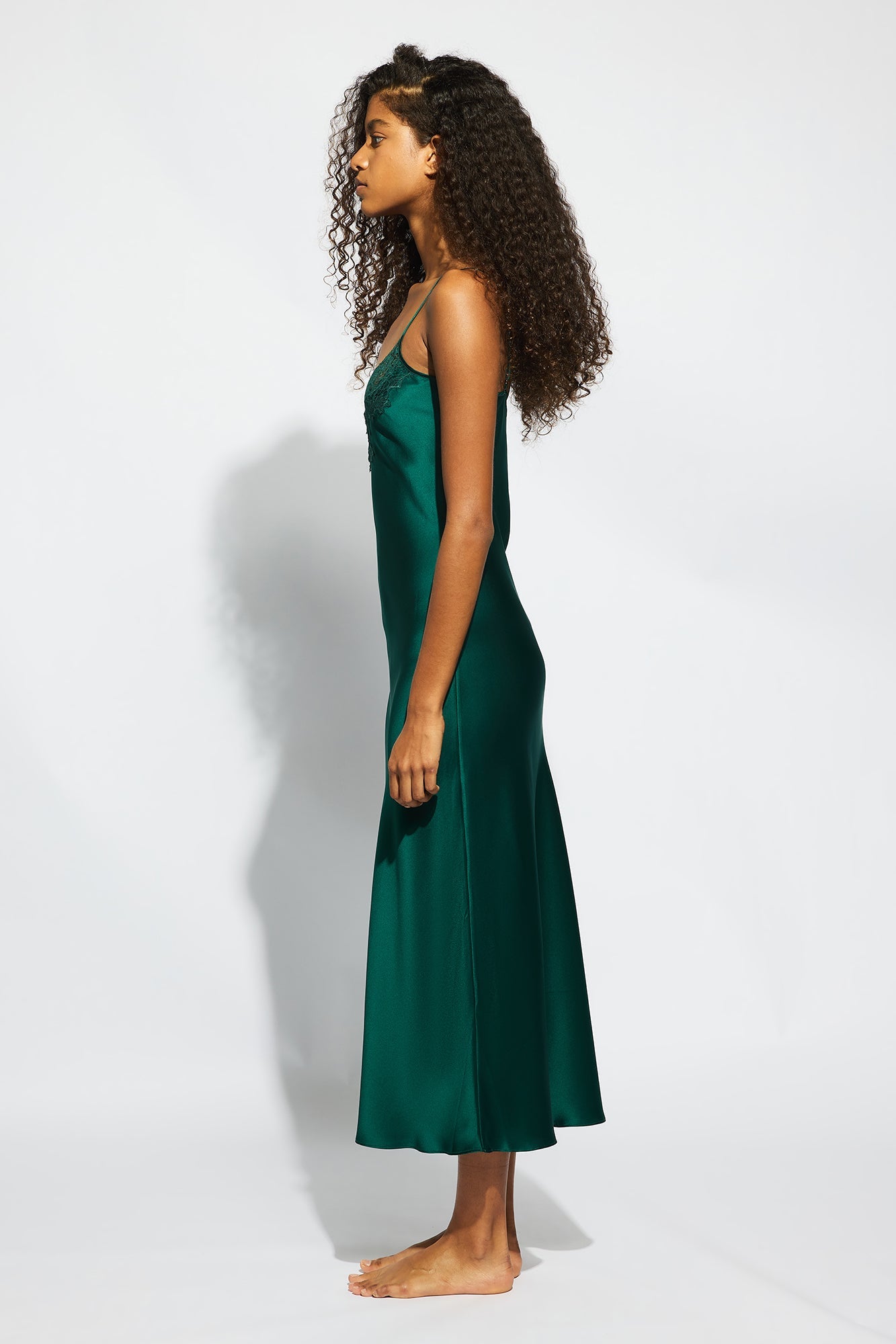 Silk Lace Slip | Emerald