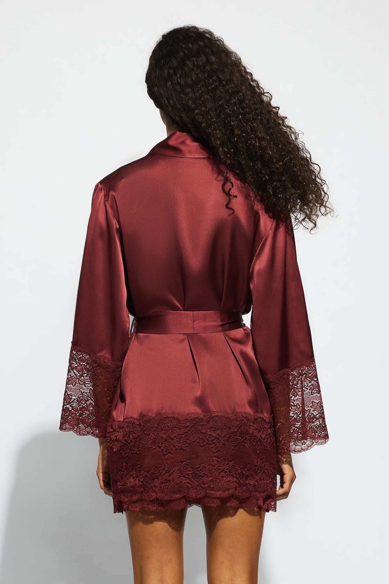 Silk Lace Robe | Ruby Red