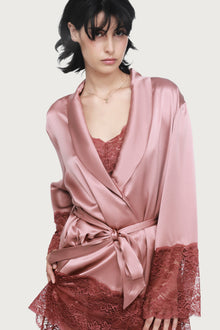 Silk Lace Robe | Mauve