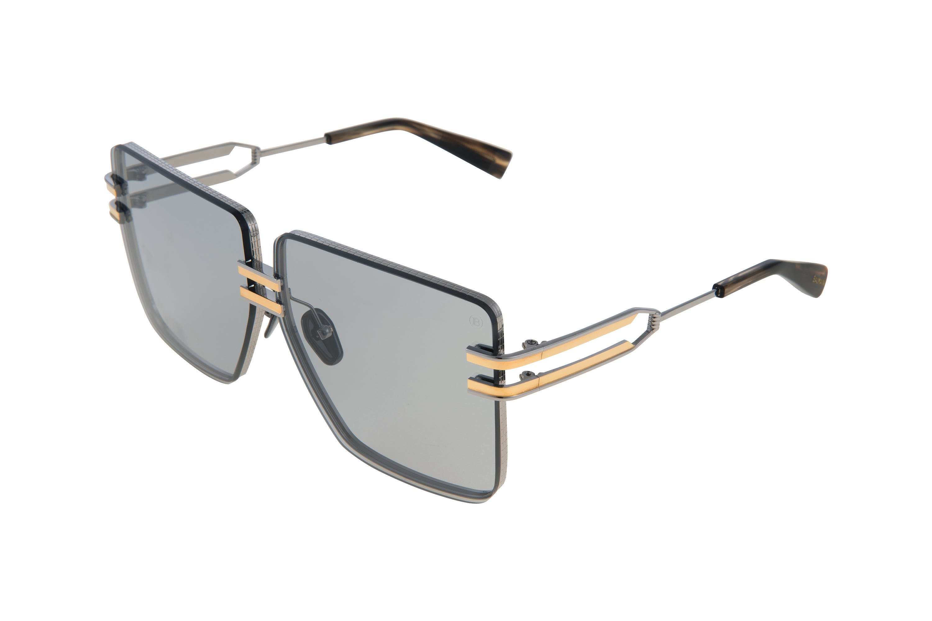 Womens | Gendarme Sunglass | Black Palladium - Gold - Dark Brown Swirl | Medium Grey