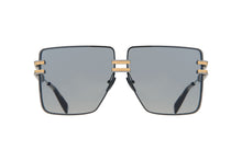Womens | Gendarme Sunglass | Black Palladium - Gold - Dark Brown Swirl | Medium Grey