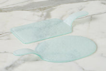 Mini Glass Oval Cheese Trays | White | Set of 4