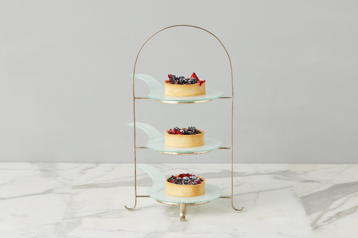 Glass Stacking Appetizer Plates | White | Set of 4
