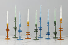 Glass Candlestick | Sapphire | Large | Set of 2