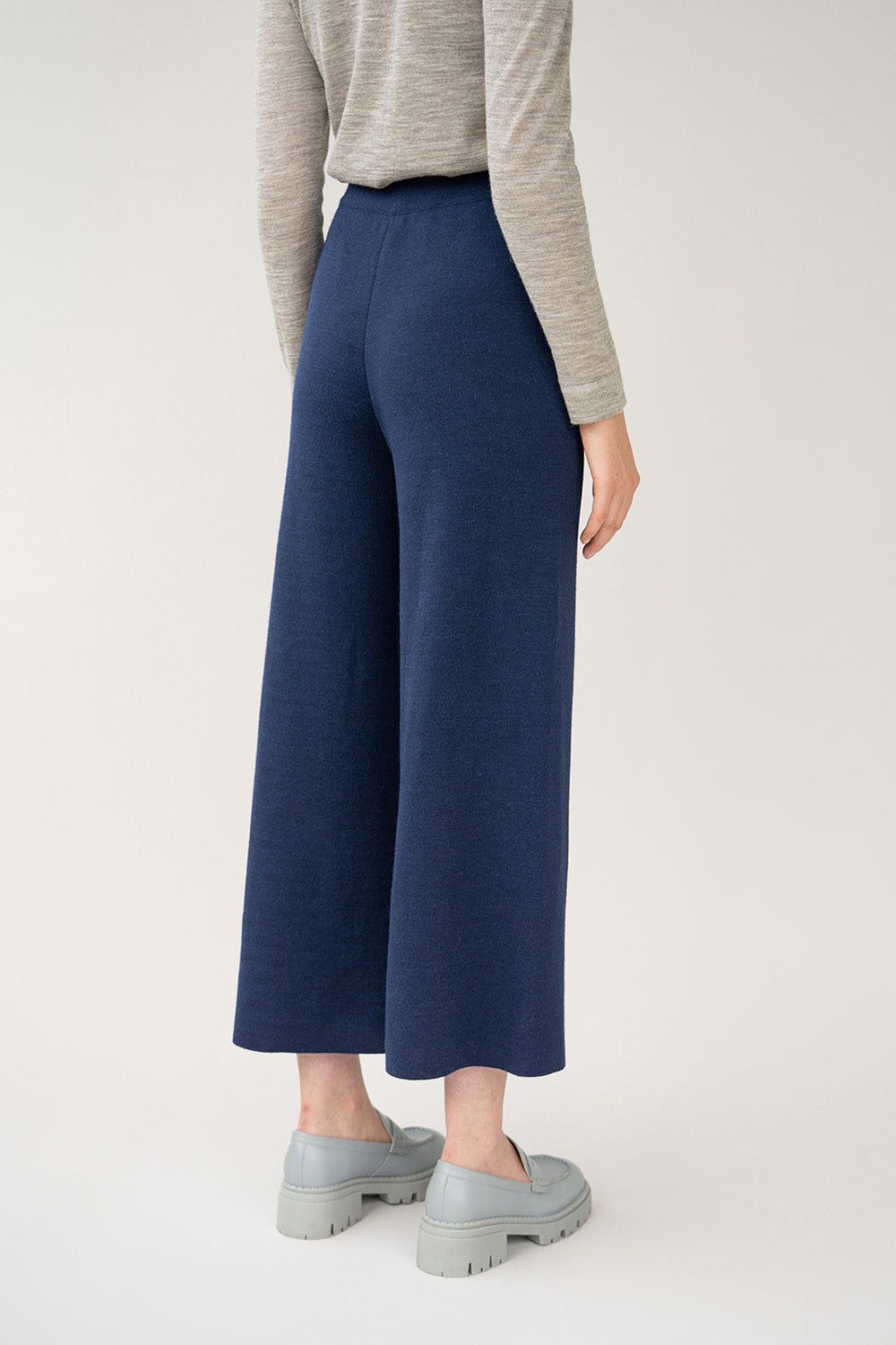 Wide Leg Trousers | Navy