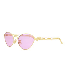 Gucci Cat Eye Metal Sunglasses | Gold