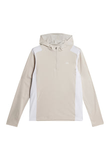 Lukas Quarter Zip Hood in Moonbeam by J.Lindeberg