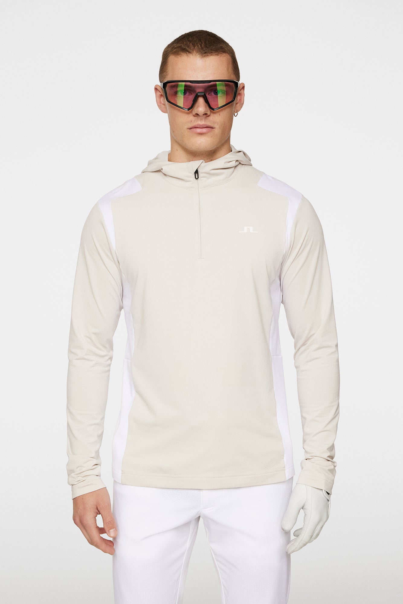 Men | Lukas Quarter Zip Hood | Moonbeam