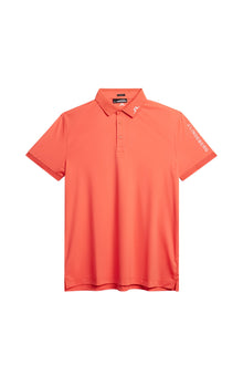 Tour Tech Reg Fit Polo in Hot Coral by J.Lindeberg
