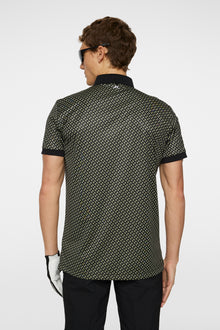 Men | Tour Tech Print Polo | Tour Geo Olive S