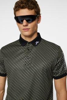 Men | Tour Tech Print Polo | Tour Geo Olive S