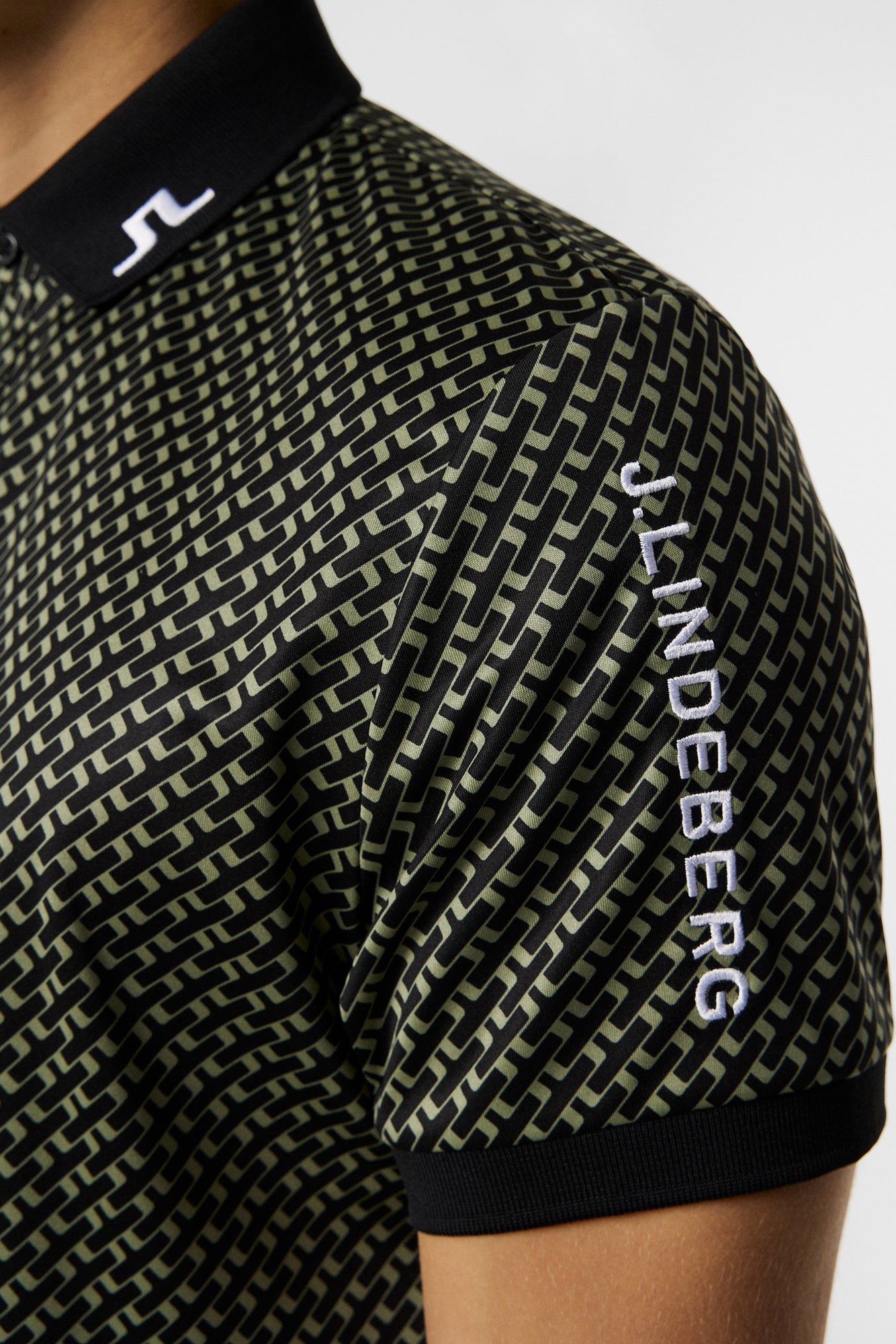 Men | Tour Tech Print Polo | Tour Geo Olive S