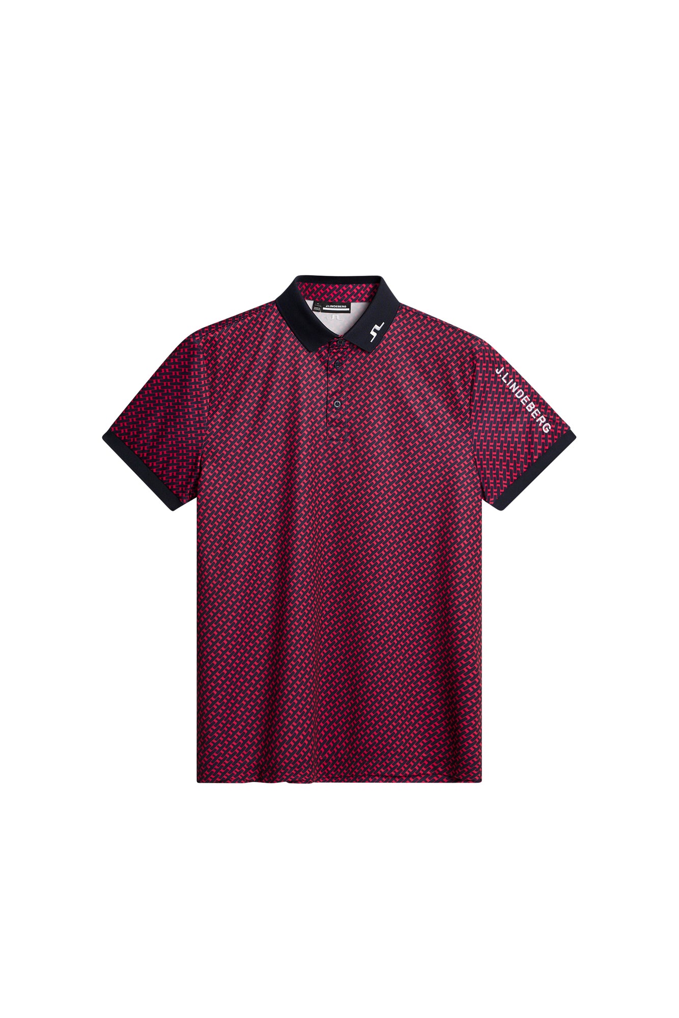 Tour Tech Print Polo in Tour Geo Navy S by J.Lindeberg