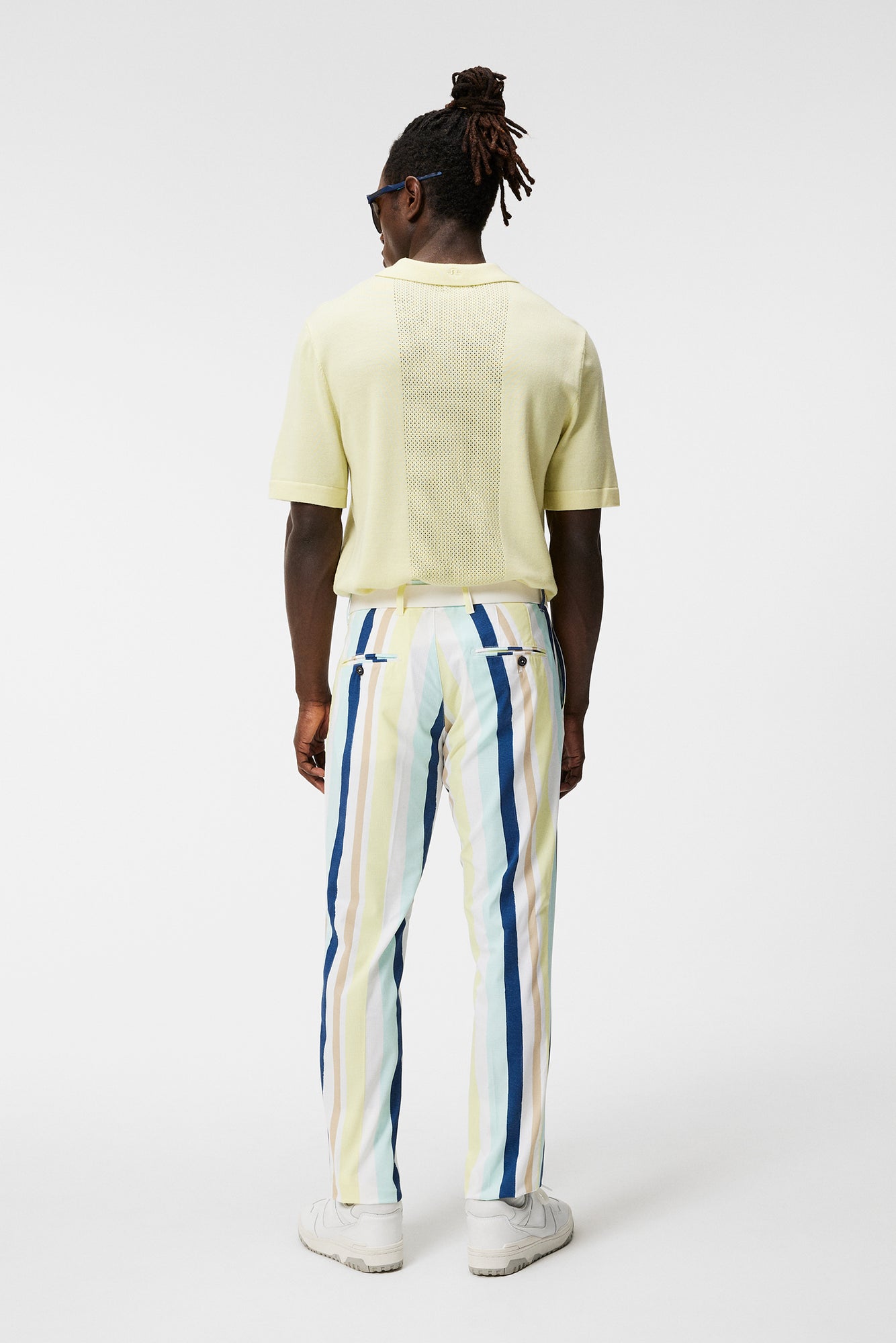 Men | Tim Print Pant | Painted Stripe Wax Yellow