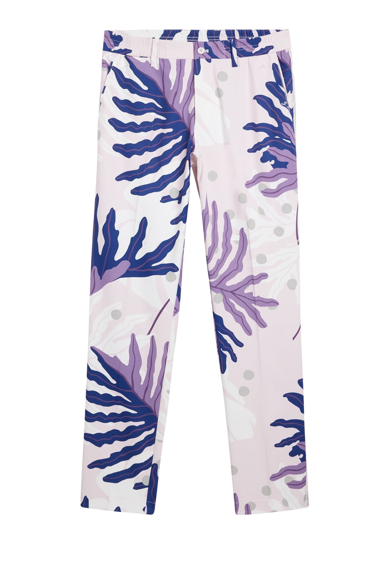 Stuart Print Stripe Pant in Paradise Monstera Pink by J.Lindeberg