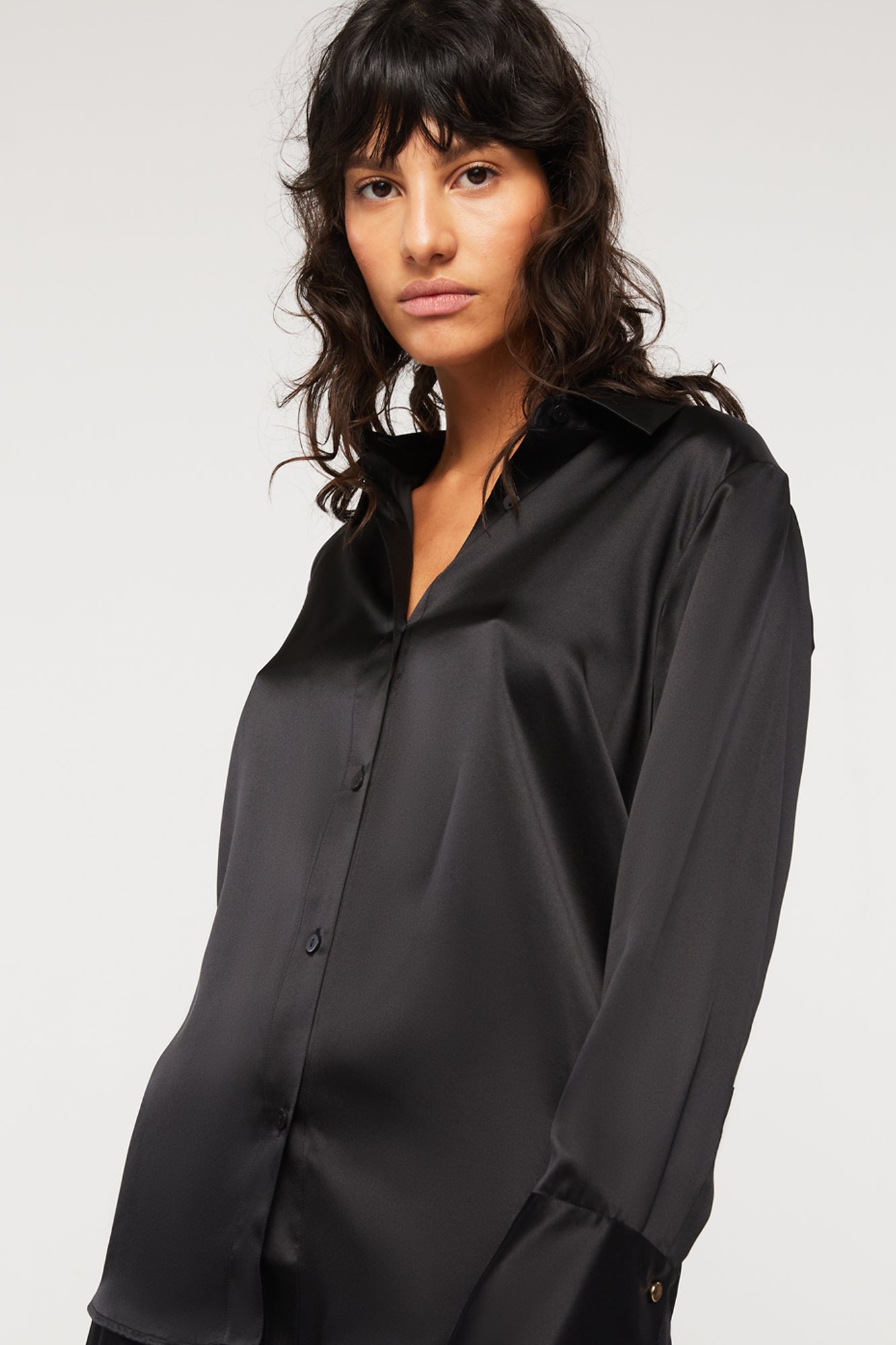 GINIA Isla Shirt in Black - 100% Silk