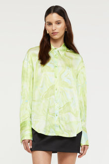 Gaia Shirt | Lime Swirl Print