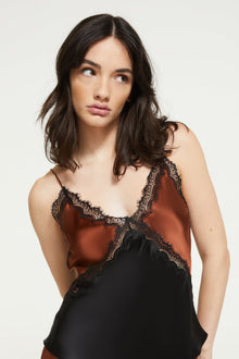 The Sadie Top in Gingerbread & Black - 100% Silk by Ginia RTW