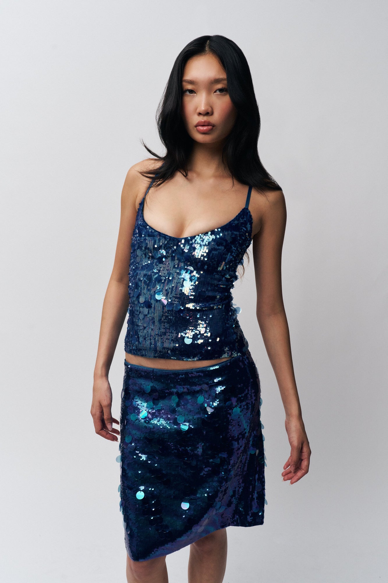 Womens | Paillette Cami Top | Sapphire