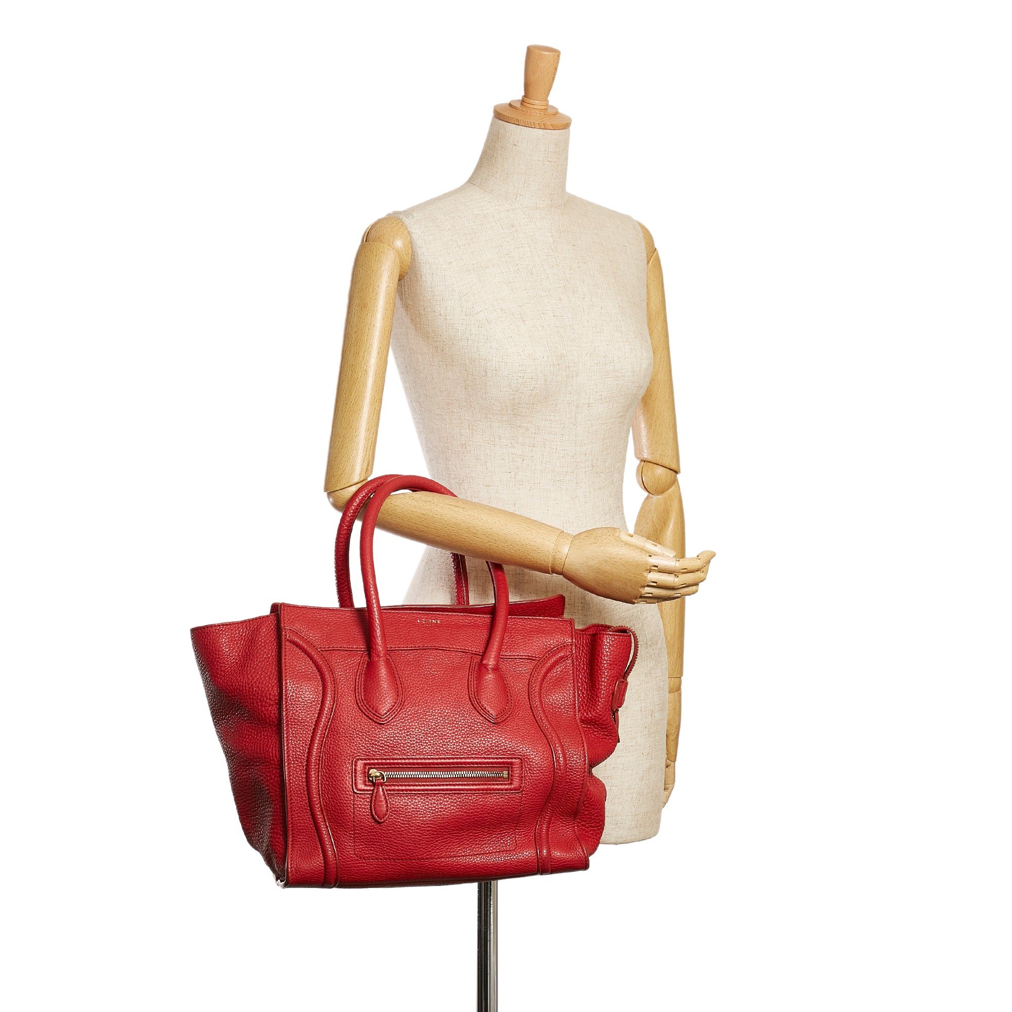 Céline Pre-Owned Mini Leather Luggage Tote | Women | Red