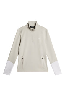 W Aerial Quarter Zip Mid Layer in Moonbeam by J.Lindeberg