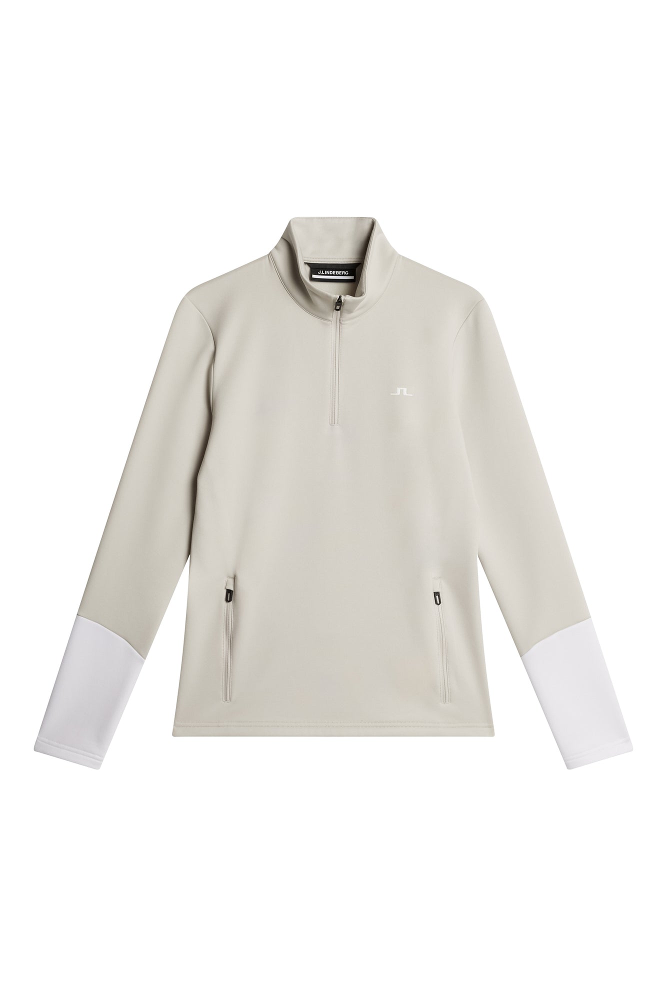 W Aerial Quarter Zip Mid Layer in Moonbeam by J.Lindeberg