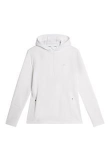 W Aerial Quarter Zip Hood in White by J.Lindeberg