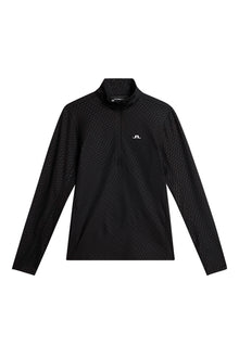 Lauryn Quarter Zip Mid Layer in Black by J.Lindeberg