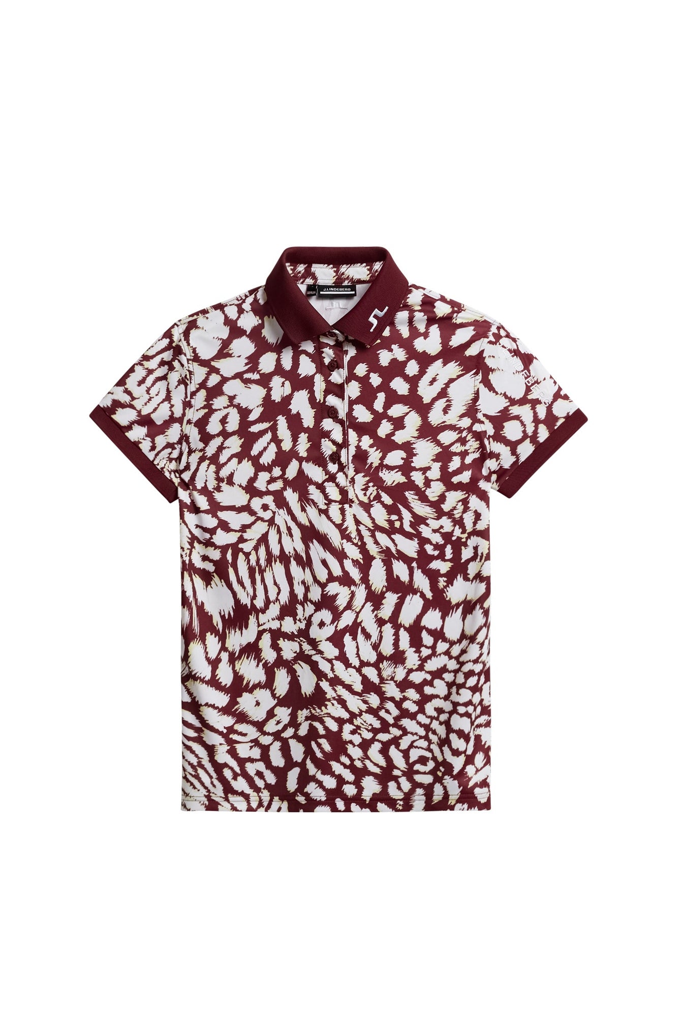 Tour Tech Print Polo in Glitch Leo Lime by J.Lindeberg